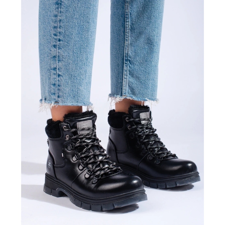 Shelovet-Wanderstiefel aus schwarzem Öko-Leder 2