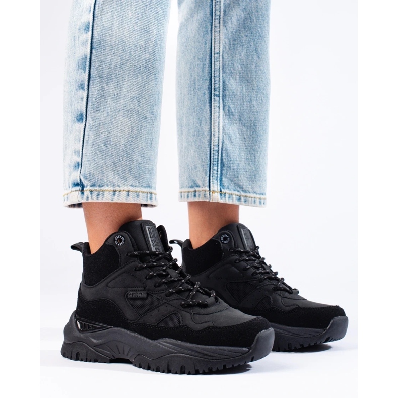 Damen-Sneaker auf der Plattform Big Star KK274356 schwarz 2