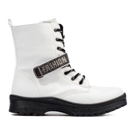 W. Potocki Potocki Mädchenstiefel mit Kristallen weiß 1