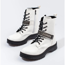 W. Potocki Potocki Mädchenstiefel mit Kristallen weiß 2