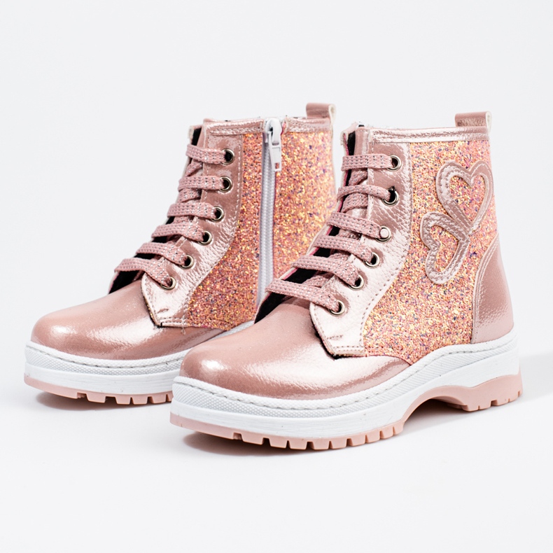 W. Potocki Mädchenstiefel mit Glitzer Potocki rosa 2