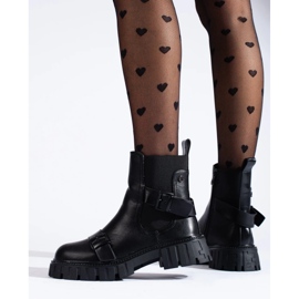 Chelsea-Stiefel für Damen auf der Plattform schwarz 1