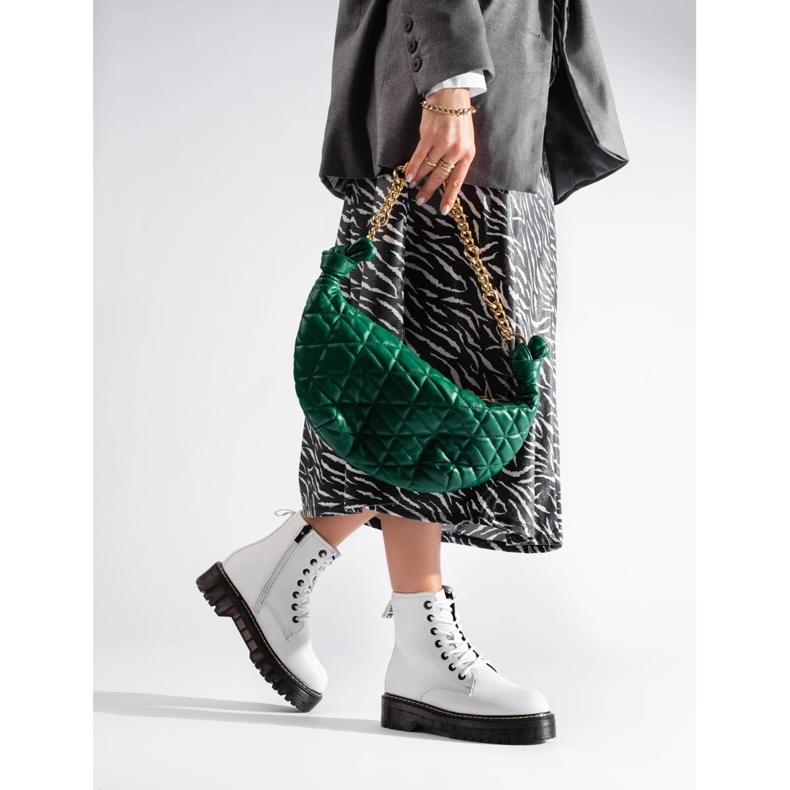 Weißer Schnürstiefel für Damen Big Star KK274536 2