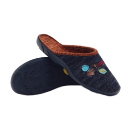 Befado Damenschuhe Hausschuhe 235d153 Hausschuhe braun marineblau 3