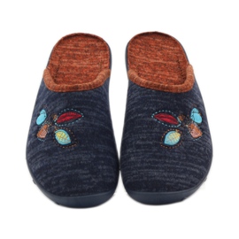 Befado Damenschuhe Hausschuhe 235d153 Hausschuhe braun marineblau 4