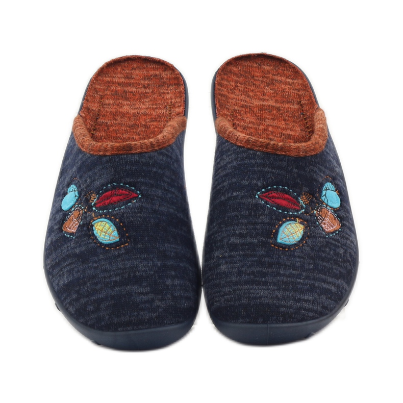 Befado Damenschuhe Hausschuhe 235d153 Hausschuhe braun marineblau 4