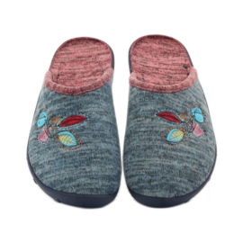 Befado Damenschuhe Hausschuhe 235d151 Hausschuhe braun blau 4