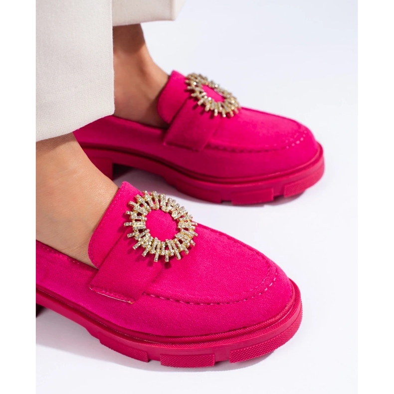 Damenschuhe aus fuchsiafarbenem Wildleder rosa 1