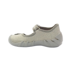Befado Kinderschuhe Ballerinas Hausschuhe 109p163 braun grau gelb 2