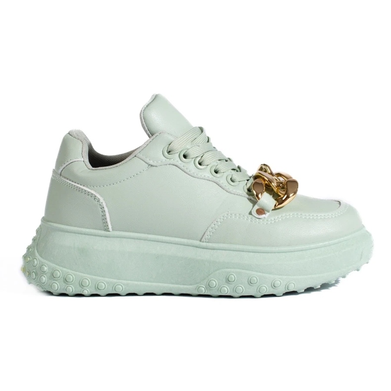 Hellgrüne Damen-Sneaker mit Kette 1
