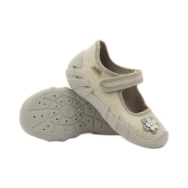 Befado Kinderschuhe Ballerinas Hausschuhe 109p163 braun grau gelb 3