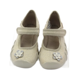 Befado Kinderschuhe Ballerinas Hausschuhe 109p163 braun grau gelb 4