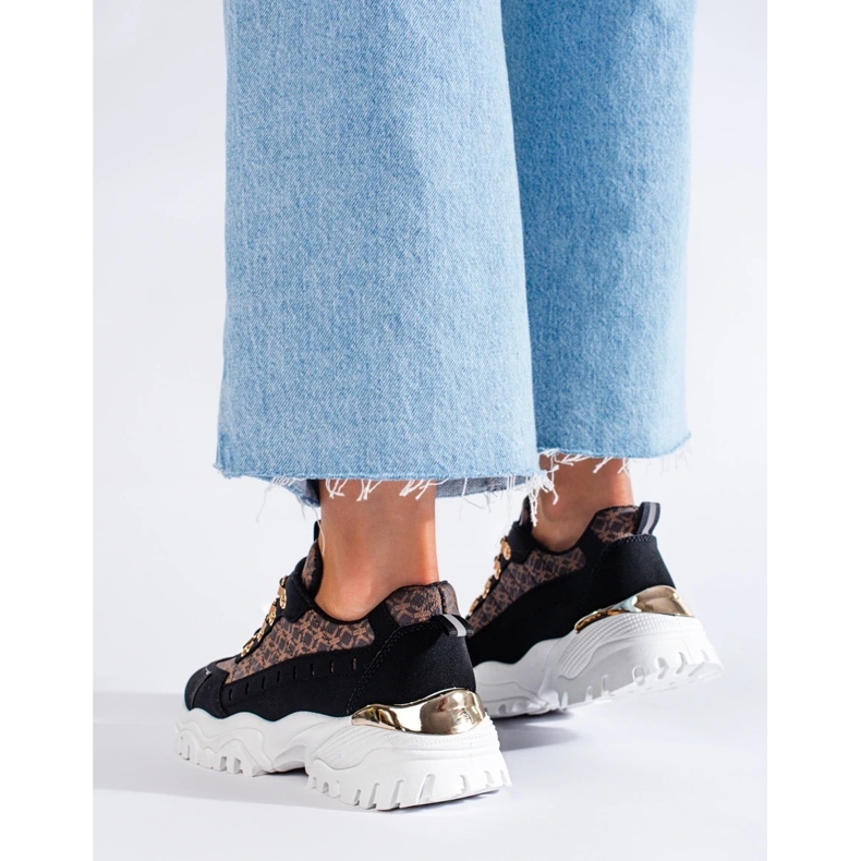 Schwarze Damen-Sneaker mit Muster 1