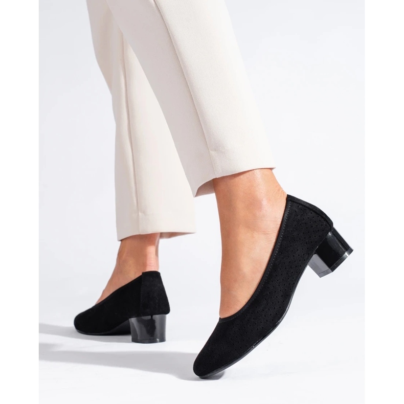 W. Potocki Schwarze durchbrochene Damenpumps Potocki 1