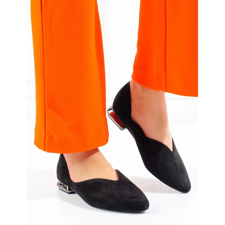 W. Potocki Damen Wildleder Ballerinas Potocki schwarz 2