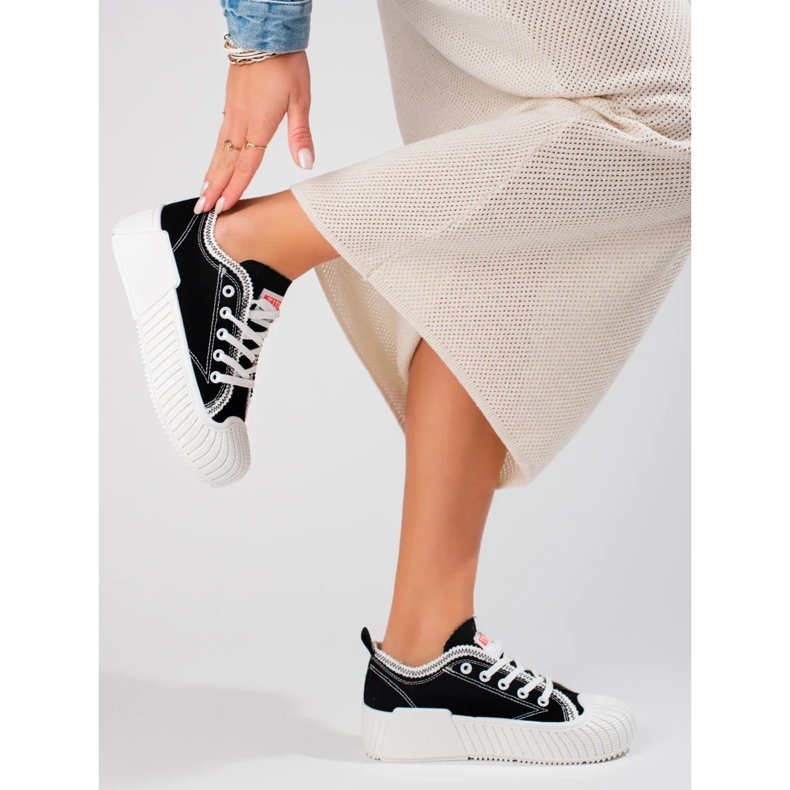 Seastar Schwarze Low-Top-Sneaker für Damen 2