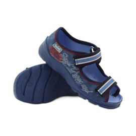 Befado 969x129 blaue Sandalen marineblau rot 3