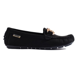 Klassische schwarze Shelovet-Loafer für Damen 1