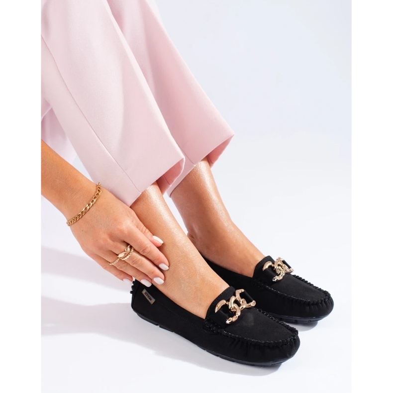 Klassische schwarze Shelovet-Loafer für Damen 2