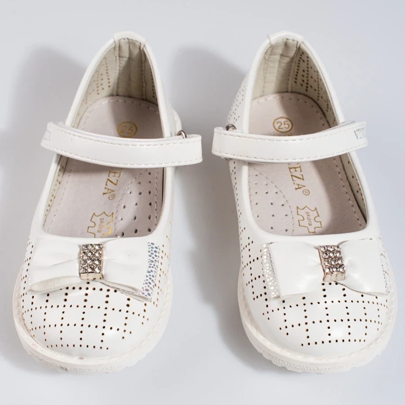 Durchbrochene Ballerinas für Mädchen Vinceza weiß 2