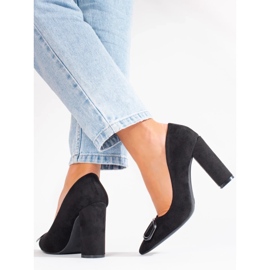 Schwarze Wildlederpumps von Vinceza für Damen 2