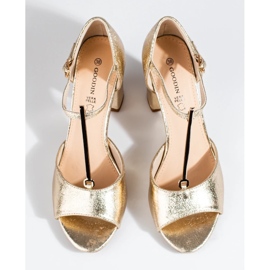 Klassische Shelovet-Sandalen mit hohem Absatz für Damen in Gold golden 2