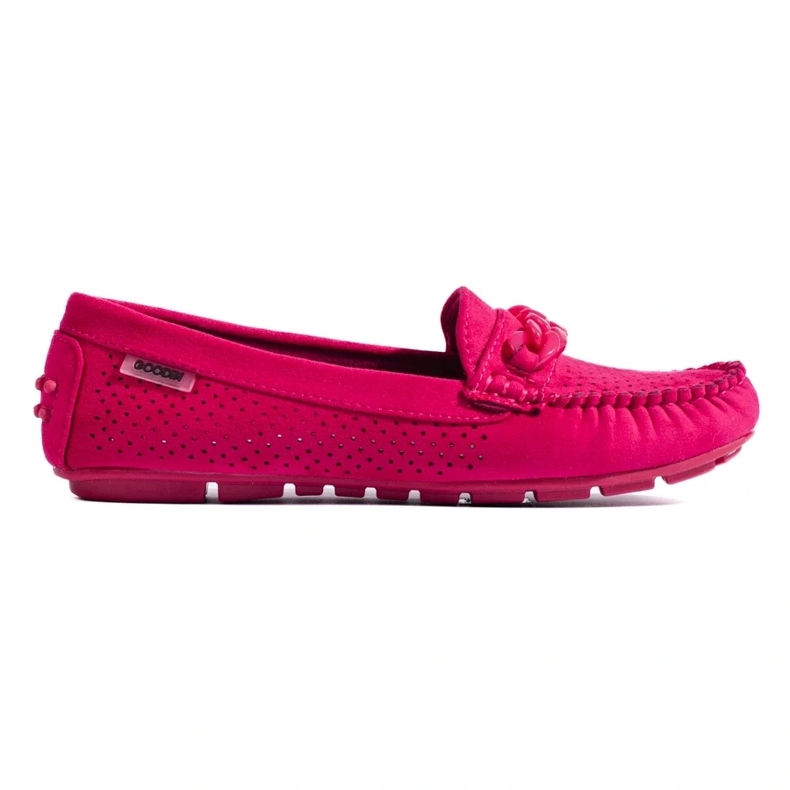 Shelovet rosa durchbrochene Wildleder-Loafer für Damen 2