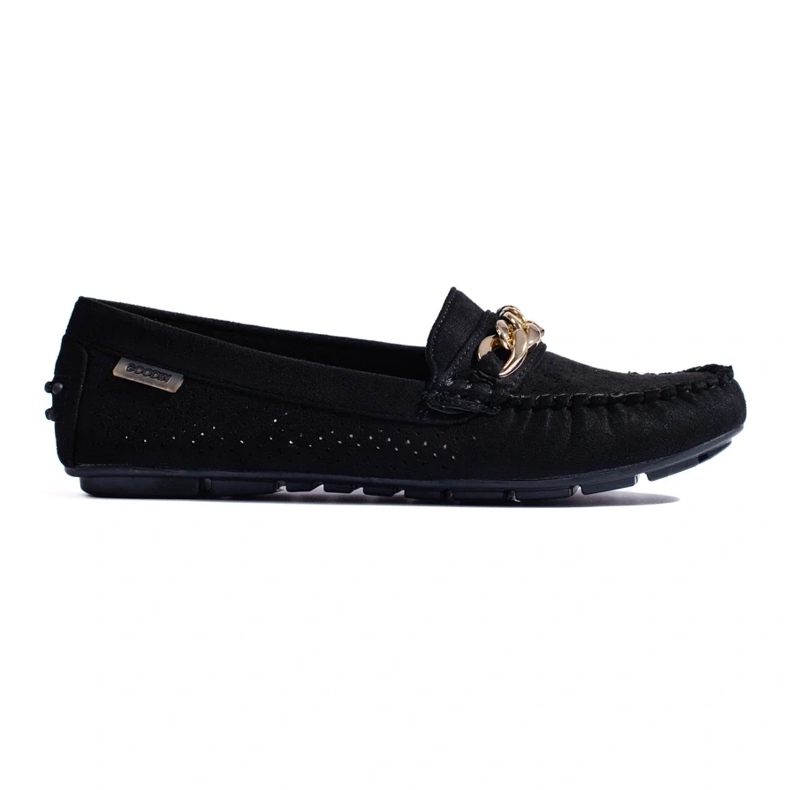 Durchbrochene leichte Loafer mit Shelovet-Kette schwarz 2