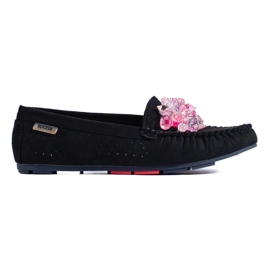 Shelovet Loafer für Damen aus schwarzem Wildleder 2