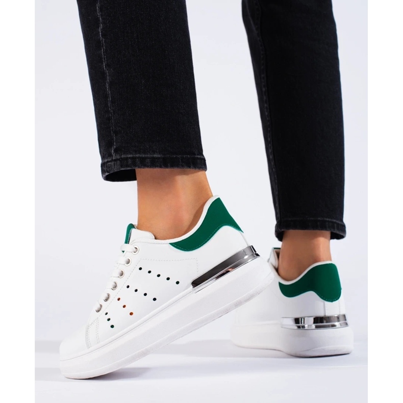 Shelovet weiße Turnschuhe mit dicken Sohlen 2