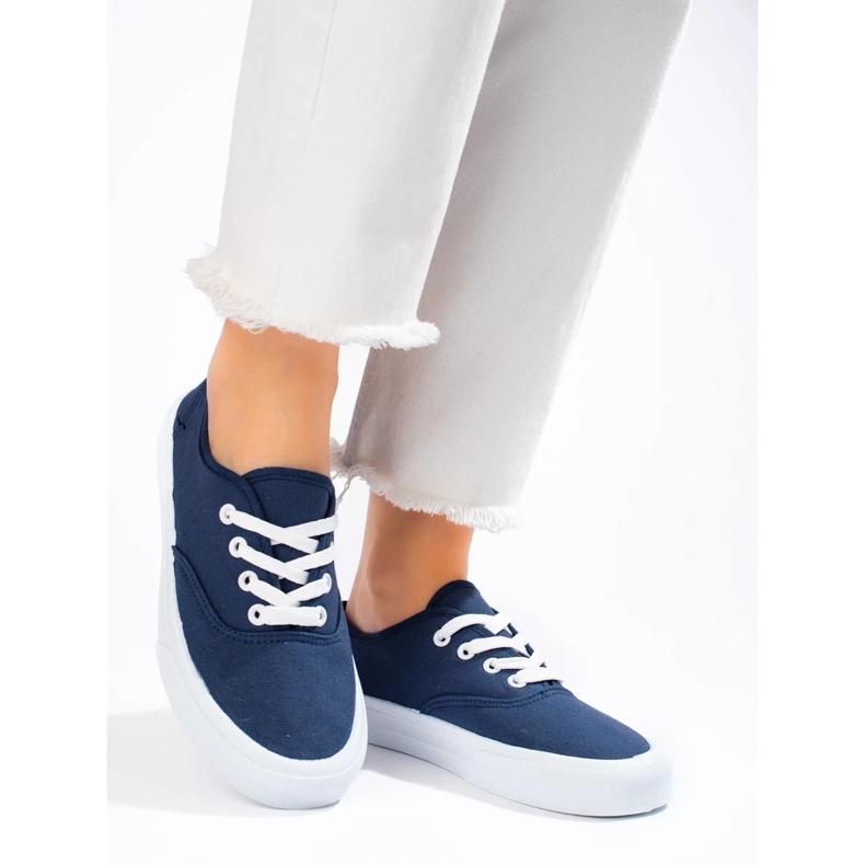 Klassischer Schnürsneaker für Damen Shelovet Marineblau 1