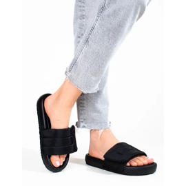 Shelovet schwarze Klett-Hausschuhe für Damen 2