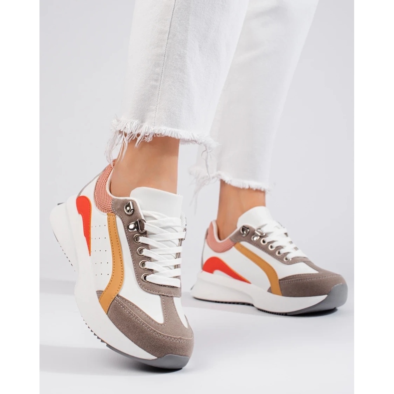 Mehrfarbige Damen-Sneakers von Shelovet weiß 2