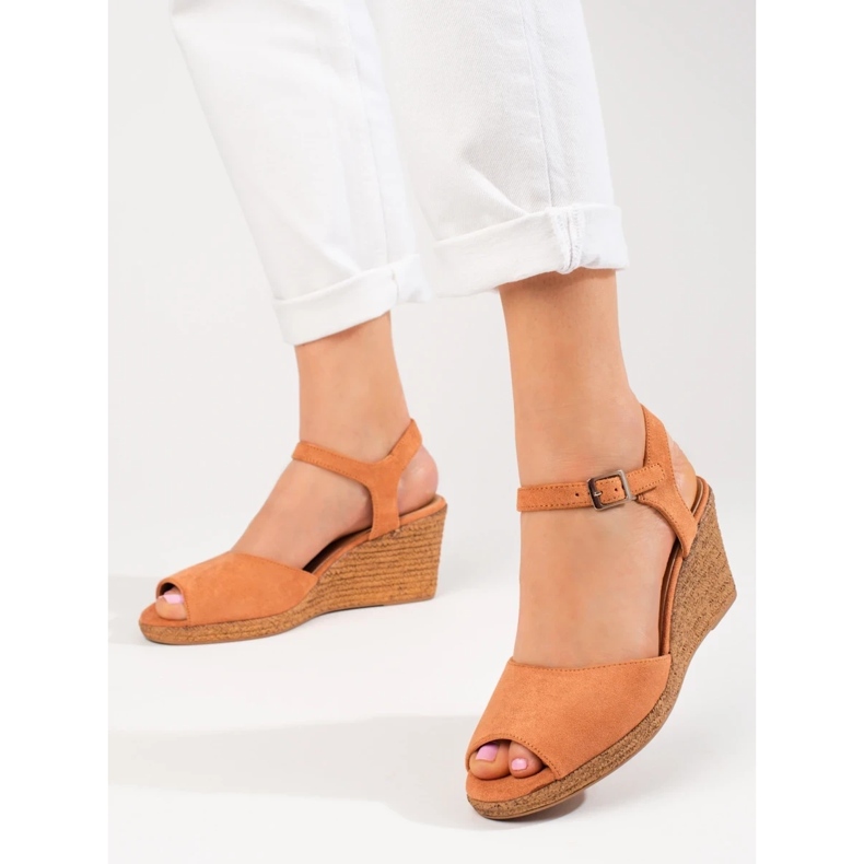 Braune Keilsandaletten von W. Potocki 2