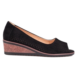 W. Potocki Keilpumps aus durchbrochenem Wildleder für Damen Potocki schwarz 2