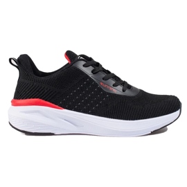 Schwarze Sportschuhe für Damen mit dicker Sohle DK 1