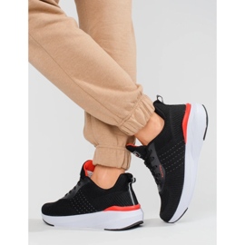 Schwarze Sportschuhe für Damen mit dicker Sohle DK 4