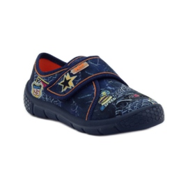 Hausschuhe Super Light Bottom Car Befado navy blau orange 1