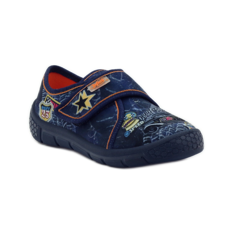 Hausschuhe Super Light Bottom Car Befado navy blau orange 1