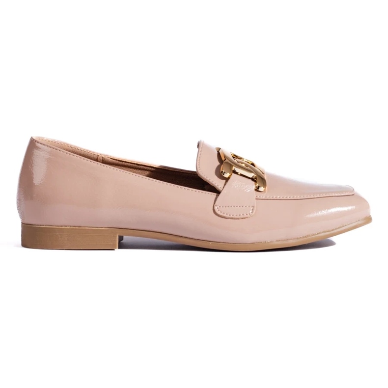 Lackierte pinkfarbene Damenschuhe mit einer Shelovet-Kette rosa 2