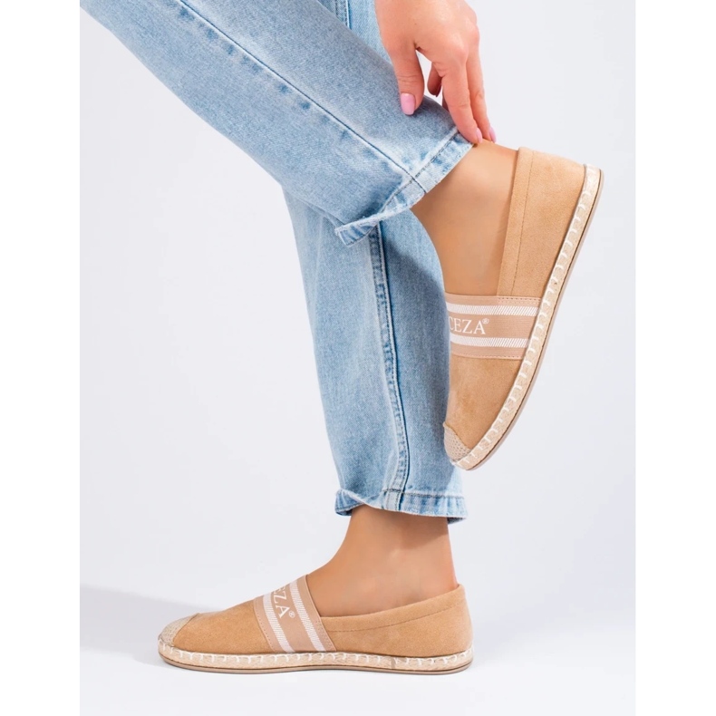 Beige Wildleder-Espadrilles für Damen von Vinceza 2