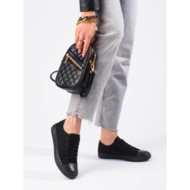 Klassischer schwarzer Shelovet Damen-Sneaker 1