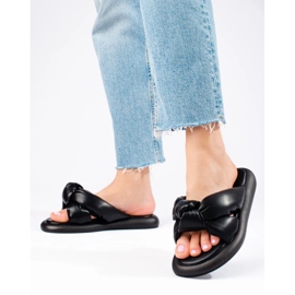 Schwarze Shelovet-Hausschuhe für Damen 2