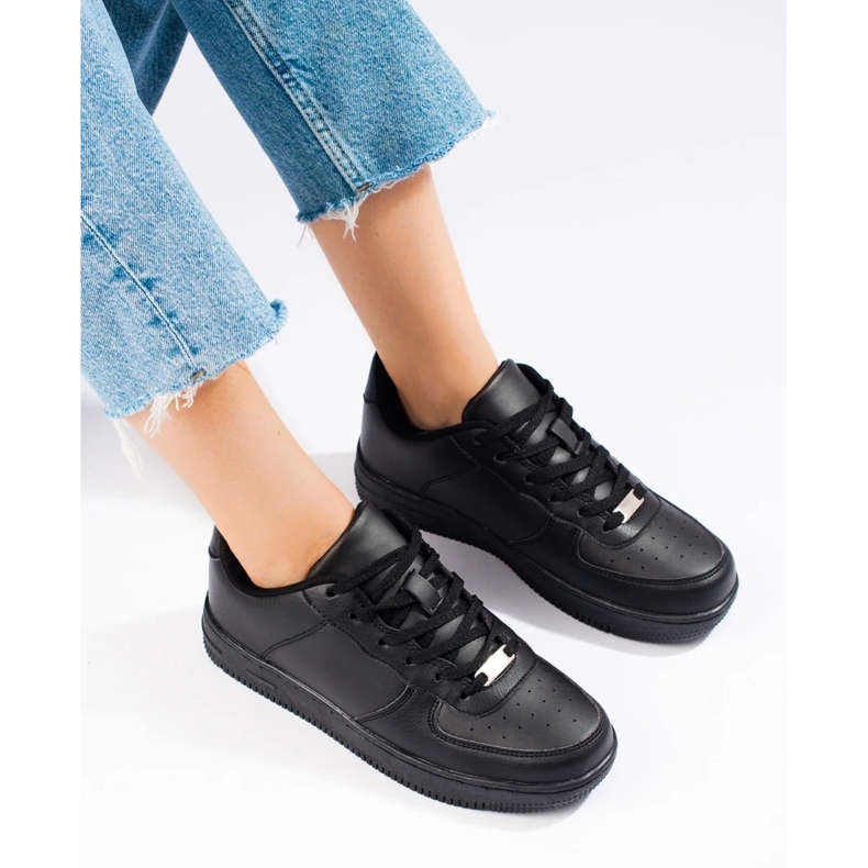 Klassischer schwarzer Shelovet Sportschuh für Damen 1