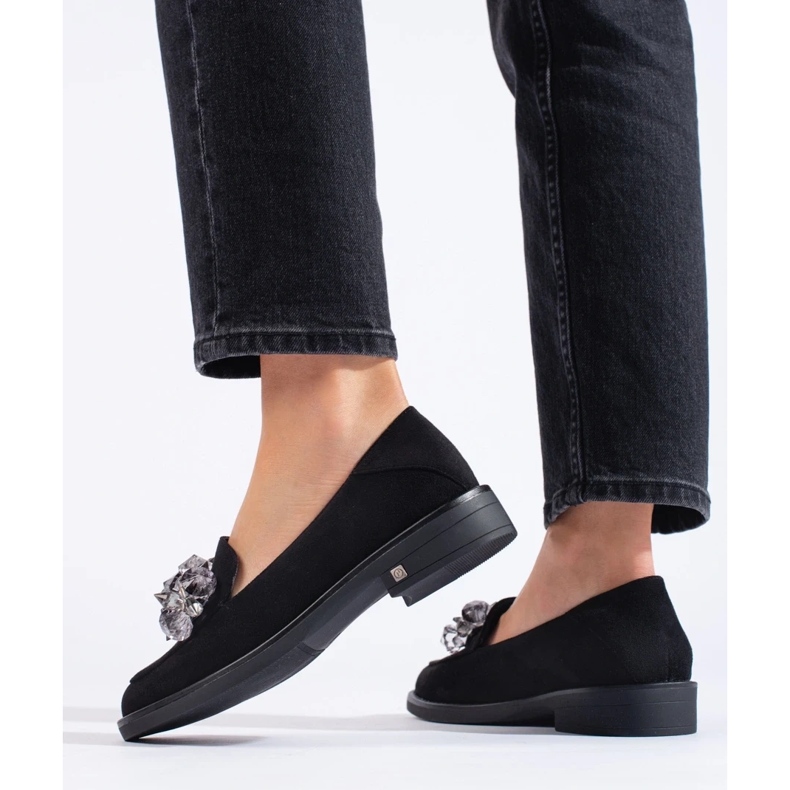 W. Potocki Schwarze Wildleder-Loafer für Damen von Potocki 1