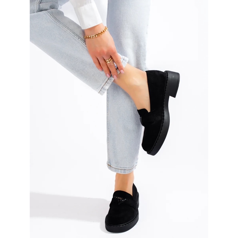 W. Potocki Schwarze Wildleder-Loafer für Damen von Potocki 2