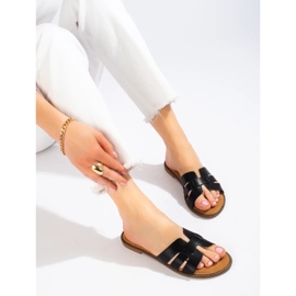 Klassische schwarze Shelovet-Hausschuhe für Damen 2