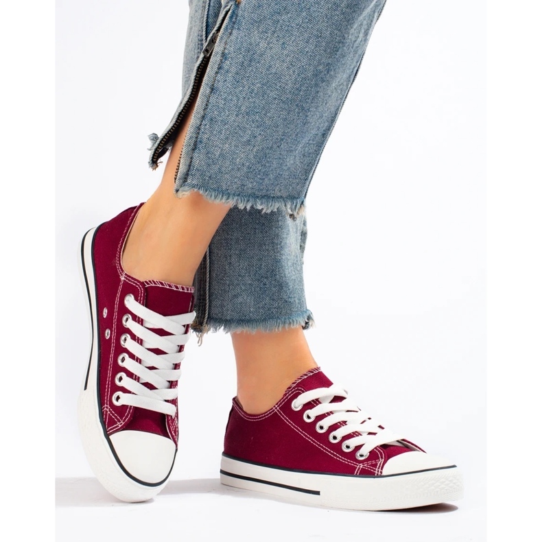 Burgunderrote Turnschuhe für Damen von Shelovet 1