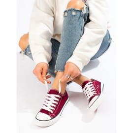 Burgunderrote Turnschuhe für Damen von Shelovet 4