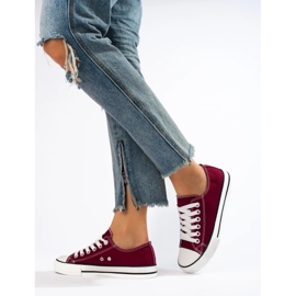 Burgunderrote Turnschuhe für Damen von Shelovet 3